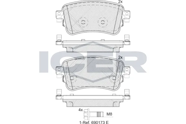 Fren Disk Balata Arka Opel Zafira Life (2019->)  AYD 60355A