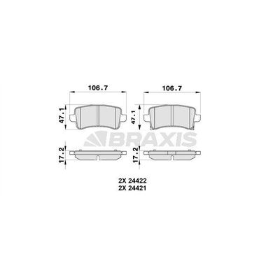 Fren Disk Balata Arka Opel Insignia A (2008->)  BRAXIS AB0180