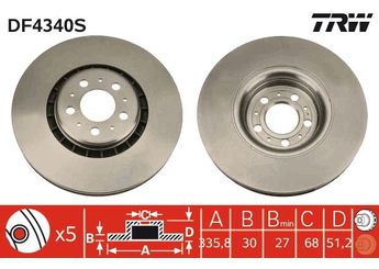 Fren Disk Ayna Ön Sağ ve Sol WALBURG WBD1335D  306573013 30657301 306573015 31262489