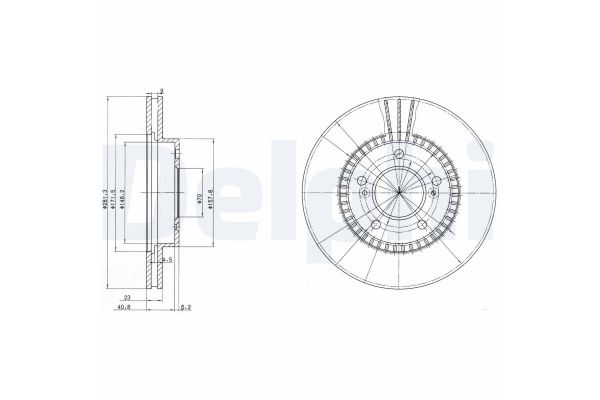Fren Disk Ayna Ön Sağ ve Sol Honda HR-V (GH)(01.1999->)  DELPHI BG3061