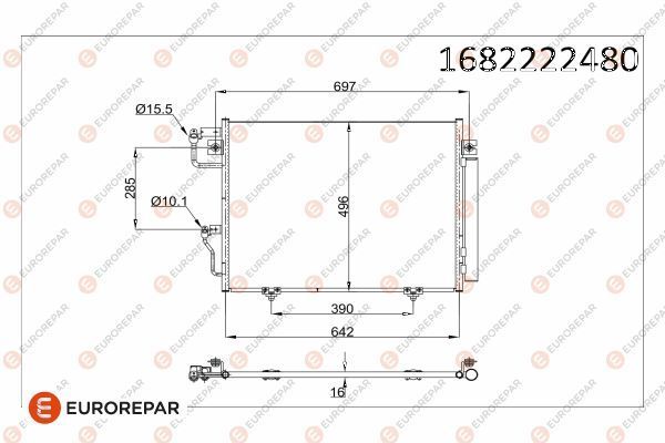 Klima Radyatörü  Mitsubishi Pajero (V80/V90)(2007->)  EUROREPAR 1682222480