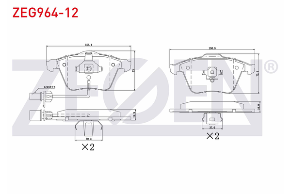 Fren Disk Balata Ön Audi S4 Cabriolet (8H)(01.2006->)  ZEGEN ZEG964-12