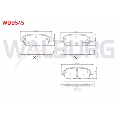 Fren Disk Balata Arka Opel Mokka (2012->)  WALBURG WDB545