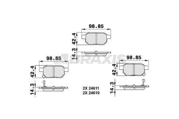 Fren Disk Balata Arka Toyota Verso-S (NLP1/NSP1)(2010->)  BRAXIS AB0138