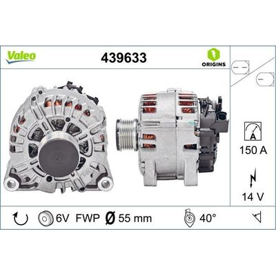 Alternatör  Ford Fiesta (CB1)(2008->)  VALEO 439633