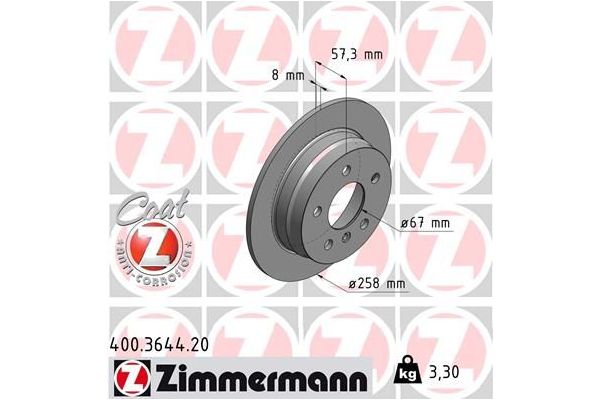Fren Disk Ayna Arka Sağ ve Sol ZIMMERMANN 400.3644.20