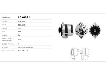 Alternatör  LUCAS ELEKTRIK LEA0529  6005027729 7700036535 7700058809