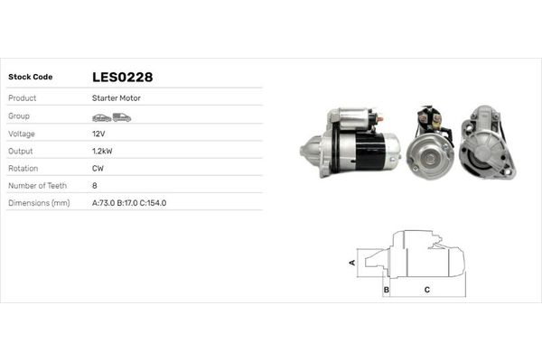 Marş Dinamosu  Mitsubishi Galant 4/5 Kapı (E50)(1993->)  LUCAS ELEKTRIK LES0228