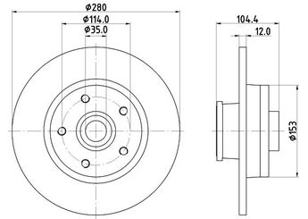 Fren Disk Ayna Arka Sağ ve Sol HELLA 8DD 355 125-281  432007343R 6000620071 600 0620 071 6000641042 4320600Q0H 4320600Q0M 432006028R 432022742R 8660003914 4422288 95516956 95523187