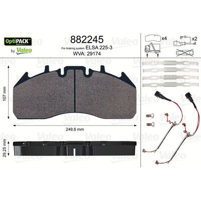 Fren Disk Balata Ön veya Arka VALEO 882245