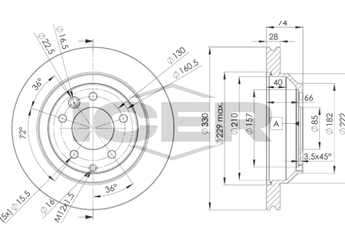 Fren Disk Ayna Arka Sağ ve Sol MGA 50220PC  7L8615601C 7L8 615 601 C 7L8615601D 7L8 615 601 D 7L8615601J 7L8 615 601 J 95535240130 955 352 401 30 95535240131 955 352 401 31