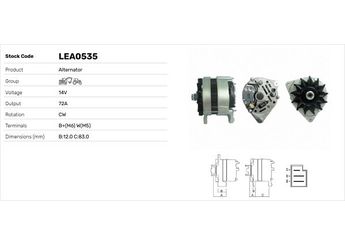 Alternatör  LUCAS ELEKTRIK LEA0535  71426100 714-26100 714/26100 3701909M91 3701910M91 3701911M91 3701913M91 3714944M1 3819332M91 YLE10065