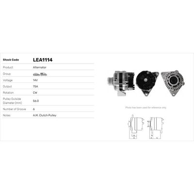 Alternatör  LUCAS ELEKTRIK LEA1114