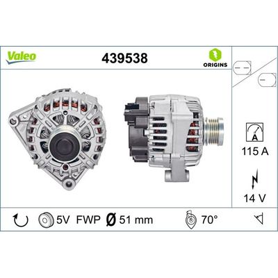 Alternatör  VALEO 439538