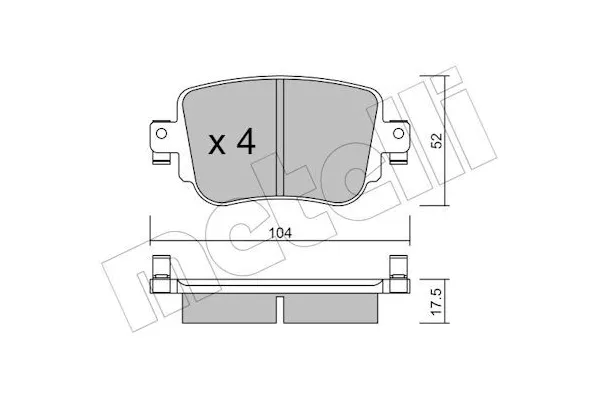 Fren Disk Balata Arka Seat Alhambra (711)(03.2015->)  METELLI 22-0980-0