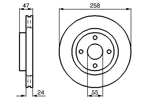 Fren Disk Ayna Ön Sağ ve Sol Mazda 323 F/S Sedan (BJ)(05.1998->)  BOSCH 0 986 478 989