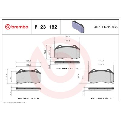 Fren Disk Balata Ön Abarth 124 Spider (348)(2016->)  BREMBO P 23 182