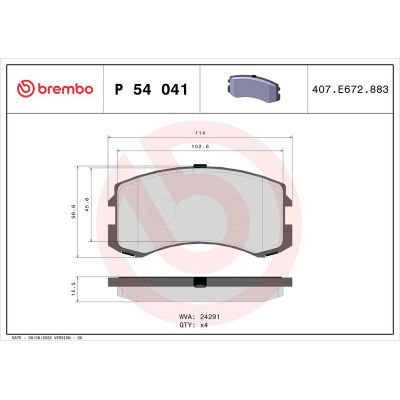 Fren Disk Balata Ön BREMBO P 54 041