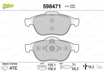 Fren Disk Balata Ön VALEO 598471  410600012R 410607690R 7701206598 410607613R 7701206599 7701208182 7701209809