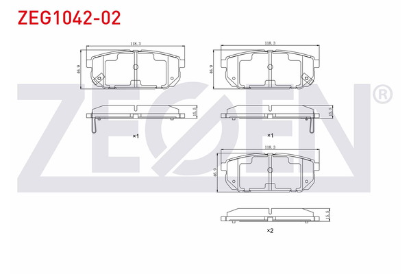Fren Disk Balata Arka Kia Sorento (BL)(2002->)  ZEGEN ZEG1042-02