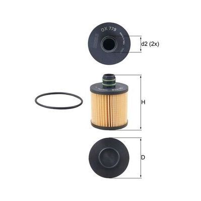 Yağ Filtresi  Alfa Romeo Giulietta (191)(2010->)  MAHLE OX 779D