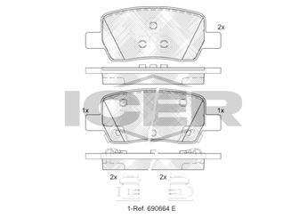 Fren Disk Balata Arka BRAXIS AB0722  58302P2A30 58302K5A00 58302-K5A00 58302P2A51 58302-P2A51 58302-P2A30 58302P2A50 58302-P2A50 58302R0A00 58302-R0A00
