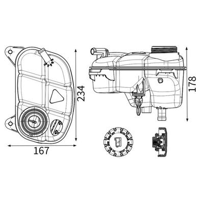 Radyatör Yedek Su Deposu  Mercedes V -Sınıfı  Vito Marco Polo (447)(07.2014->)  MAHLE CRT 298 000S