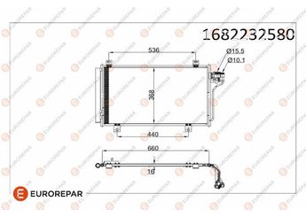 Klima Radyatörü  EUROREPAR 1682232580  1682232580 GHP961480 GHP961480A GHP961480B
