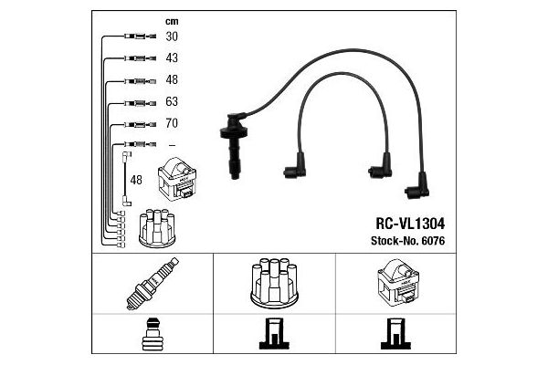 Buji Kablosu  Volvo S70 Sedan (12.1996->)  NGK 6076