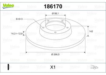 Fren Disk Ayna Ön Sağ ve Sol VALEO 186170  1904529 93800492