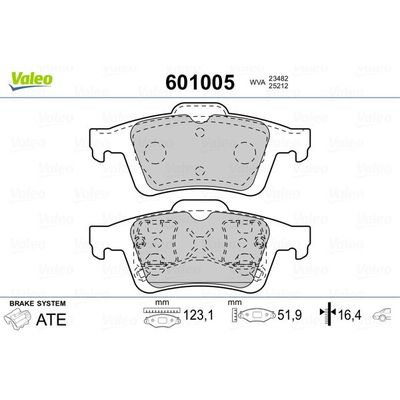 Fren Disk Balata Arka Mazda 3 Sedan (BL)(04.2009->)  VALEO 601005