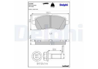 Fren Disk Balata Ön DELPHI LP2306  2614604 1550219 1676630 1719275 1788734 1855307 8V512K021AA 8V512K021CA ME8V5J2K021AA