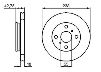 Fren Disk Ayna Ön Sağ ve Sol BOSCH 0 986 478 438  4351216070 43512 16070 4351216110 43512 16110 4351216120 43512 16120
