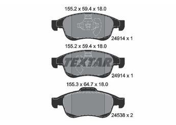 Fren Disk Balata Ön TEXTAR 2491401  4106000Q1B MQ005240 MQ005243 4106000Q1C 4106000Q1L 410A100QAA 410300379R 410600379R 410601306R 410603172R 410605961R 410607115R 410608364R 410609896R 410A12582R 440603905R 8660000781 8660004545