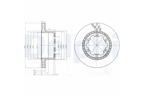 Fren Disk Ayna Arka Sağ ve Sol Mercedes Sprinter III Kamyonet RWD/AWD (907)(02.2018->)  DELPHI BG9015