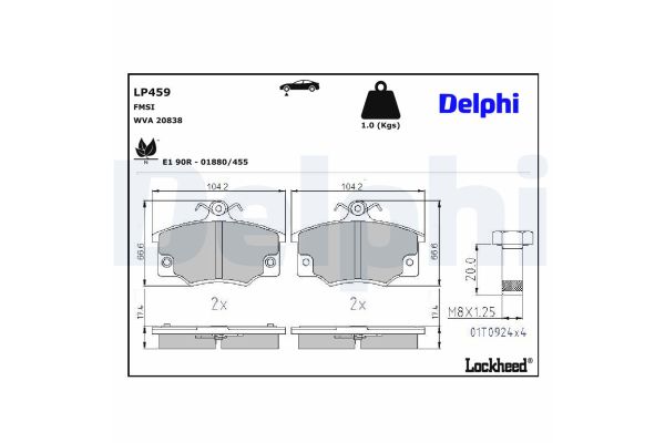 Fren Disk Balata Ön Fiat Tempra (159) 4 Kapı (1990->)  DELPHI LP459