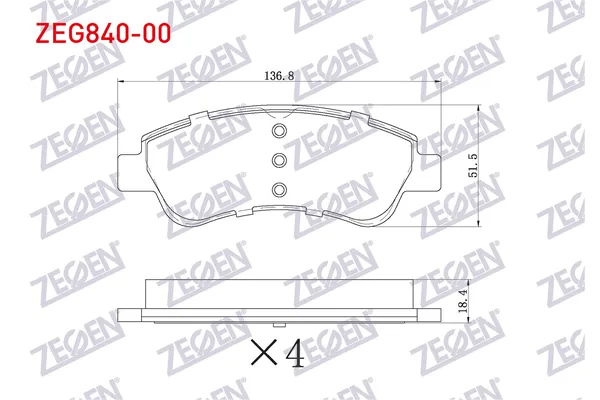 Fren Disk Balata Ön Peugeot 301 (11.2012->)  ZEGEN ZEG840-00