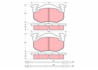Fren Disk Balata Ön EUROREPAR 1617247480  1617247480 7701170172 6000008304 E172143 E 172 143 16 172 474 80 95589273 95 589 273 95624484 95 624 484
