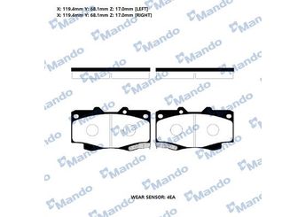 Fren Disk Balata Ön MANDO RMPT22  44650K140 446504030 0446504030 446504060 0446504060 446504630 0446504630 44650K210 044650K210 44650K220 044650K220