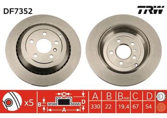 Fren Disk Ayna Arka Sağ ve Sol TRW DF7352  A1644231312 1644230612 164 423 06 12 1644231112 164 423 11 12 1644231312 164 423 13 12 A1644230612 A 164 423 06 12 A1644231112 A 164 423 11 12 A 164 423 13 12