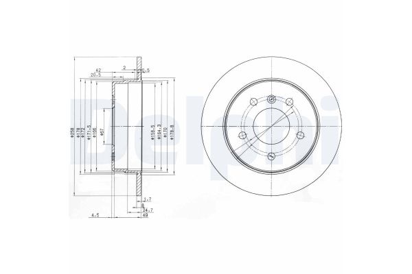 Fren Disk Ayna Arka Sağ ve Sol Mercedes Vaneo Compact Van (BM 414)(10.2001->)  DELPHI BG3710