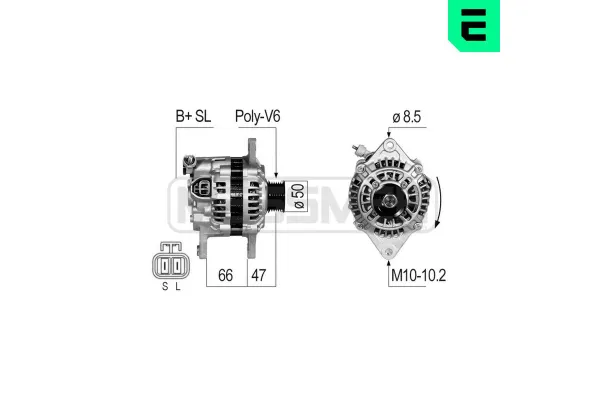 Alternatör  Kia Sephia (1993->)  MANDO BN0K24718300