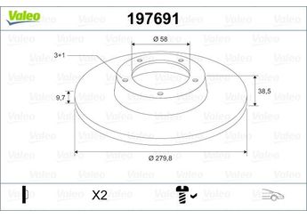 Fren Disk Ayna Ön Sağ ve Sol VALEO 197691  197691 4514210112 A4514210112