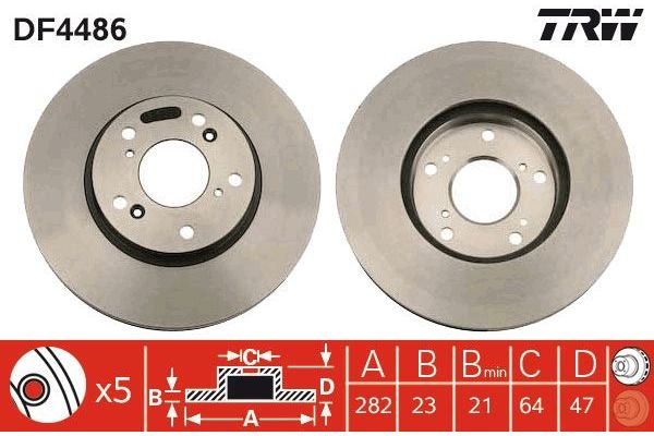 Fren Disk Ayna Ön Sağ ve Sol Honda Civic Sedan (FD)(04.2006->)  KALE BALATA TFD00126