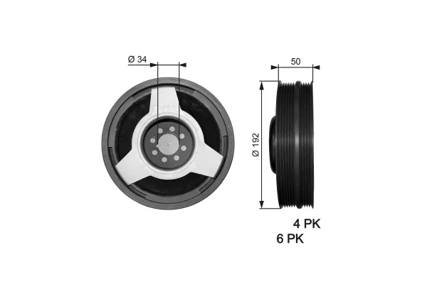 Krank Kasnak  Audi Allroad Quattro (4B5)(02.2000->)  GATES TVD1030