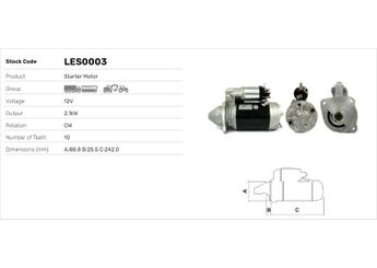 Marş Dinamosu  LUCAS ELEKTRIK LES0003  