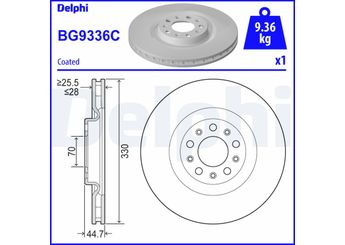 Fren Disk Ayna Ön Sağ ve Sol DELPHI BG9336C  50532932 5053293200