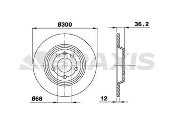 Fren Disk Ayna Arka Sağ ve Sol BRAXIS AE0103  8K0615601B