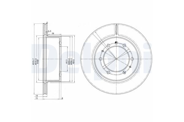 Fren Disk Ayna Arka Sağ ve Sol Nissan Patrol GR (Y60)(09.1988->)  DELPHI BG3117