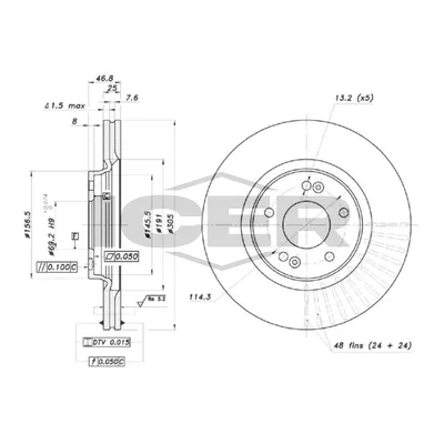Fren Disk Ayna Ön Sağ ve Sol Kia Optima (JF)(2015->)  RECOVER 5608